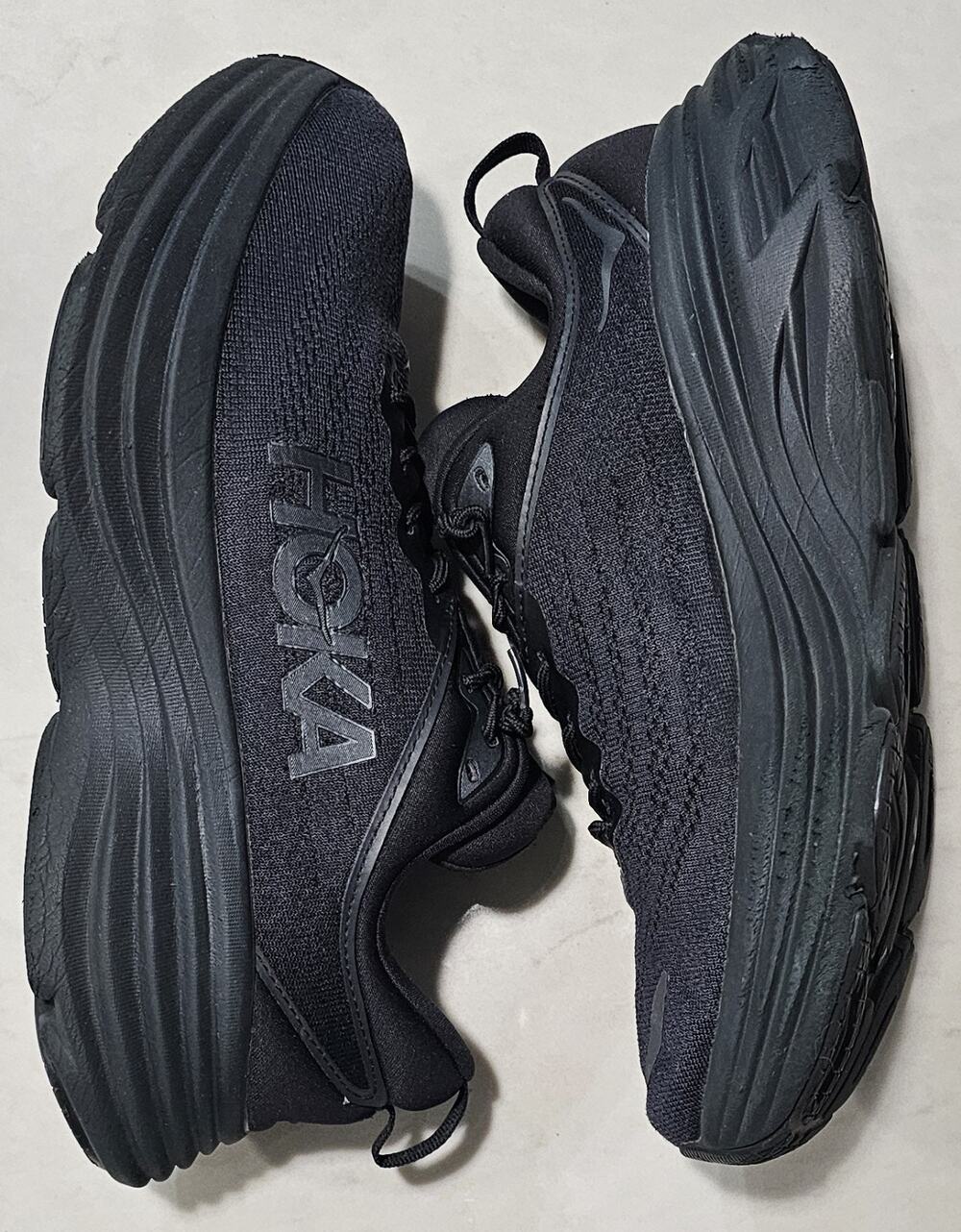 Hoka Bondi 8 Womens Running Shoes All Black Size 9 1127952 BBLC